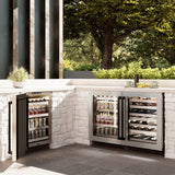 ZLINE Autograph Edition 24 in. Touchstone Dual Zone 44 Bottle Wine Cooler with Satin Stainless Steel Glass Door and Matte Black Handle (RWDOZ-SN-24-MB)