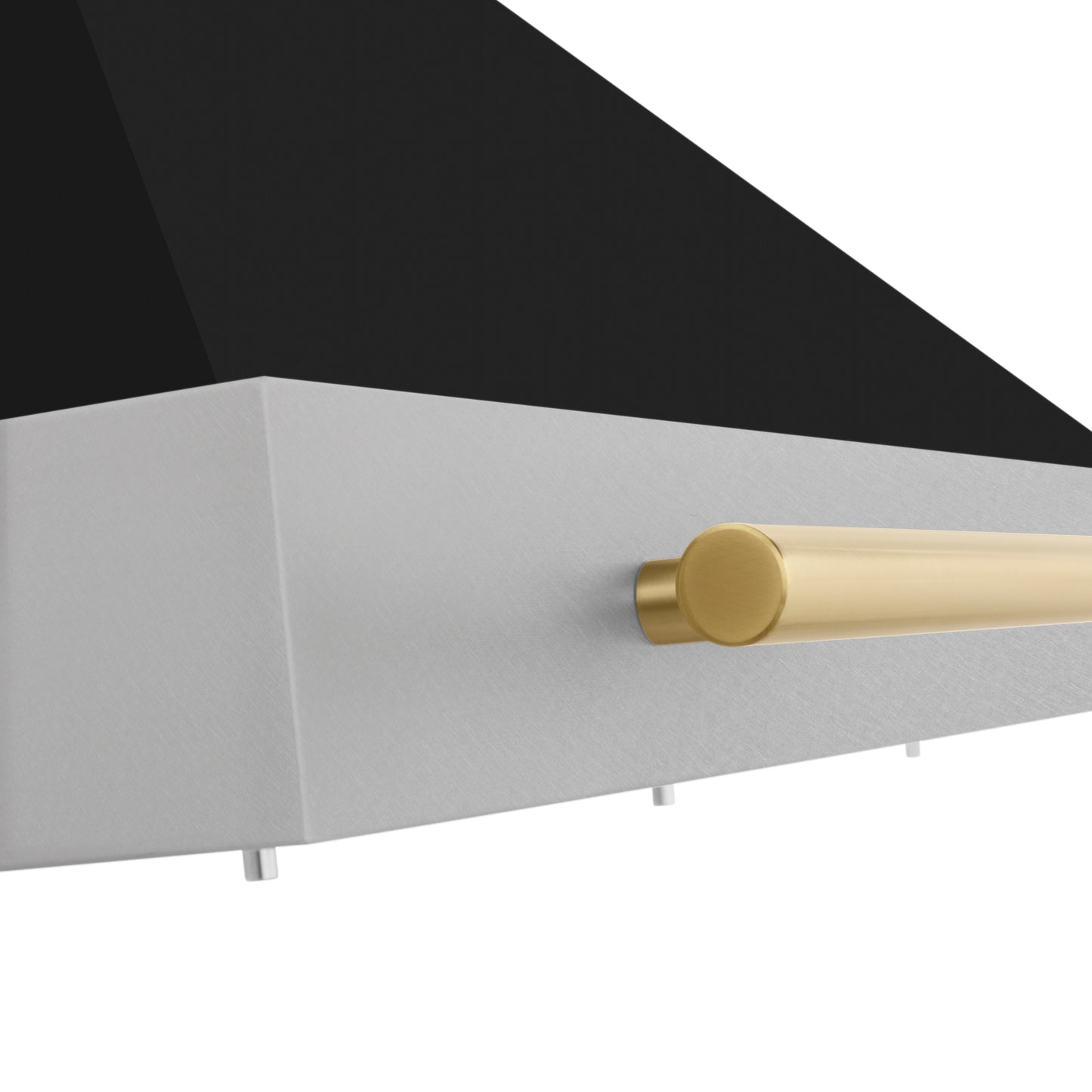 ZLINE Autograph Edition 36 in. Convertible Satin Stainless Steel Wall Mount Range Hood with Black Matte Shell and Champagne Bronze Handle (KB4SNZ-BLM36-CB)