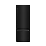 ZLINE 30 in. 16.1 cu. ft. Built-In Bottom Freezer Refrigerator with Water Dispenser and Ice Maker in Black Stainless Steel with Graphite Gray Interior (GRBIV-BS-30)