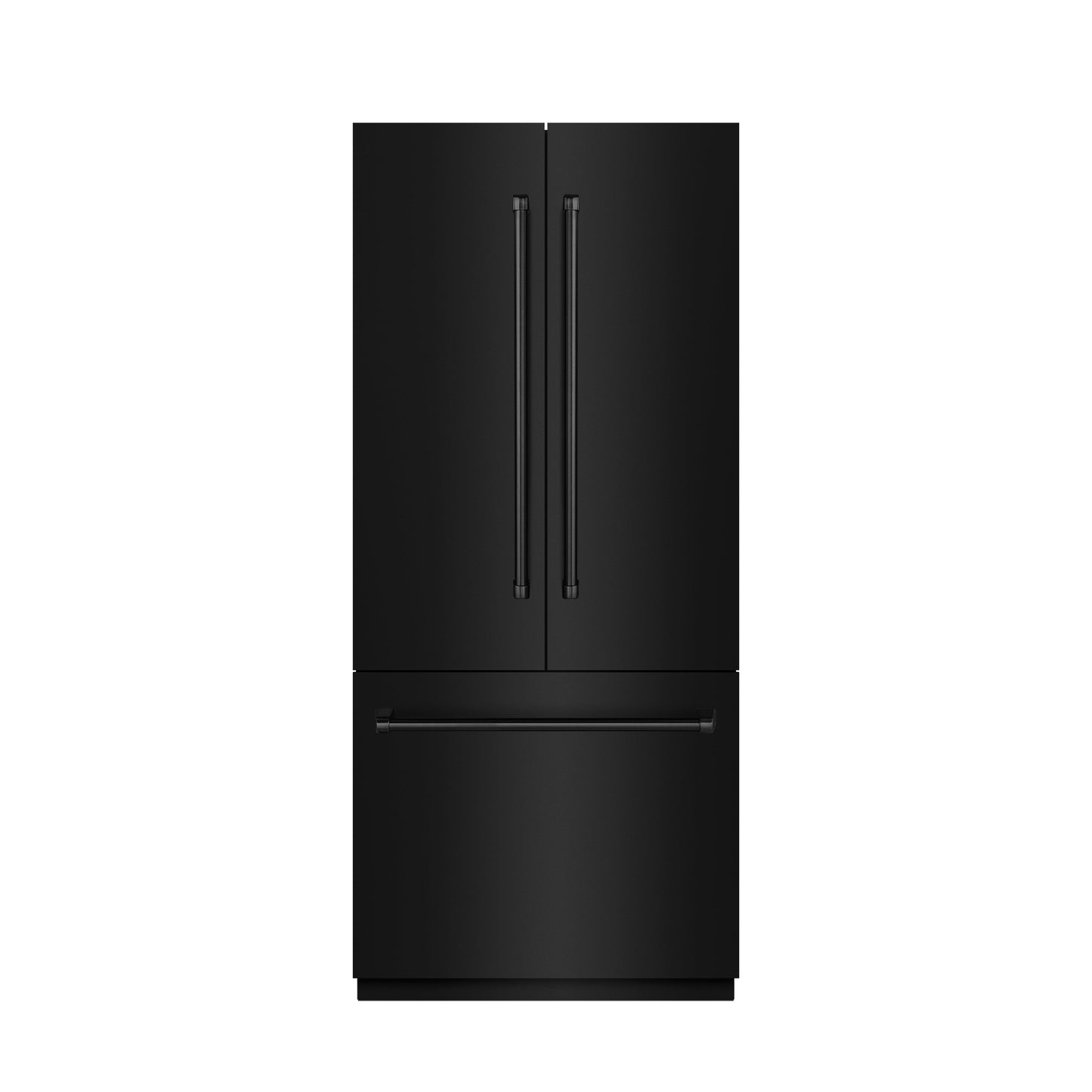 ZLINE 36 in. 19.6 cu. ft. French Door Built-In Bottom Freezer Refrigerator with Water Dispenser and Ice Maker in Black Stainless Steel with Graphite Gray Interior (GRBIV-BS-36)