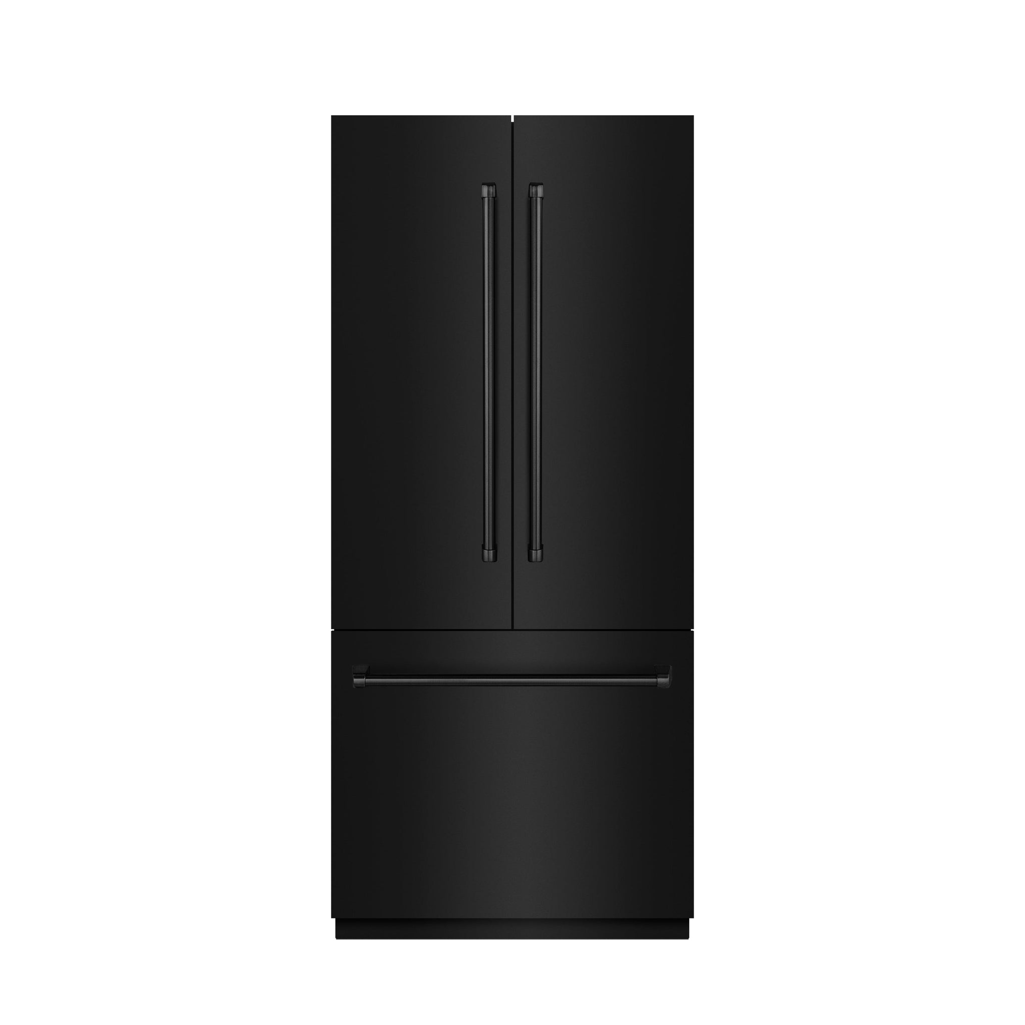 ZLINE 36 in. 19.6 cu. ft. French Door Built-In Bottom Freezer Refrigerator with Water Dispenser and Ice Maker in Black Stainless Steel with Graphite Gray Interior (GRBIV-BS-36)