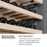 ZLINE Autograph Edition 24 in. 12.4 cu. ft. Triple Zone 100 Bottle Column Wine Cooler in Stainless Steel and Champagne Bronze Accents (RCWVZ-304-24-CB)