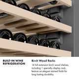 ZLINE Autograph Edition 18 in. 9.0 cu. ft. Triple Zone 68 Bottle Panel Ready Left Hinge Column Wine Cooler with Matte Black Accents (RBCWVLZ-18-MB)