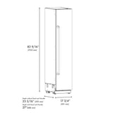 ZLINE 18 in. 8.6 cu. ft. Right Hinge Column Freezer in Satin Stainless Steel with Graphite Gray Interior (RCFVR-SN-18)