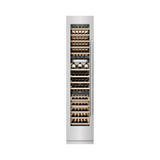 ZLINE 18 in. 9.0 cu. ft. Triple Zone 68 Bottle Left Hinge Column Wine Cooler in Satin Stainless Steel (RCWVL-SN-18)