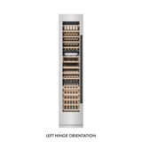 ZLINE Autograph Edition 18 in. 9.0 cu. ft. Triple Zone 68 Bottle Left Hinge Column Wine Cooler in Satin Stainless Steel with Matte Black Accents (RCWVLZ-SN-18-MB)