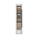 ZLINE Autograph Edition 18 in. 9.0 cu. ft. Triple Zone 68 Bottle Left Hinge Column Wine Cooler in Satin Stainless Steel with Matte Black Accents (RCWVLZ-SN-18-MB)