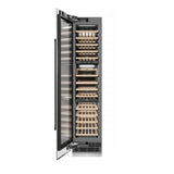ZLINE Autograph Edition 18 in. 9.0 cu. ft. Triple Zone 68 Bottle Left Hinge Column Wine Cooler in Satin Stainless Steel with Matte Black Accents (RCWVLZ-SN-18-MB)