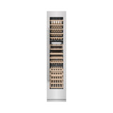 ZLINE 18 in. 9.0 cu. ft. Triple Zone 68 Bottle Right Hinge Column Wine Cooler in Satin Stainless Steel (RCWVR-SN-18)