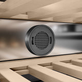 ZLINE Autograph Edition 18 in. 9.0 cu. ft. Triple Zone 68 Bottle Right Hinge Column Wine Cooler in Satin Stainless Steel with Polished Gold Accents (RCWVRZ-SN-18-G)