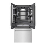 ZLINE 36 in. 19.6 cu. ft. French Door Built-In Bottom Freezer Refrigerator with Water Dispenser and Ice Maker in Satin Stainless Steel with Graphite Gray Interior (GRBIV-SN-36)