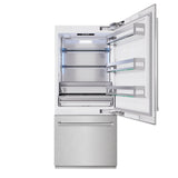 ZLINE 36 in. 19.8 cu. ft. Built-In Bottom Freezer Refrigerator with Water Dispenser and Ice Maker in Satin Stainless Steel (RBIT-SN-36)