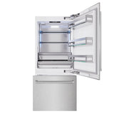 ZLINE 36 in. 19.8 cu. ft. Built-In Bottom Freezer Refrigerator with Water Dispenser and Ice Maker in Satin Stainless Steel (RBIT-SN-36)