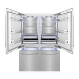 ZLINE 60 in. 32.2 cu. ft. French Door Built-In Bottom Freezer Refrigerator with Water Dispensers and Ice Makers in Satin Stainless Steel (RBIV-SN-60)