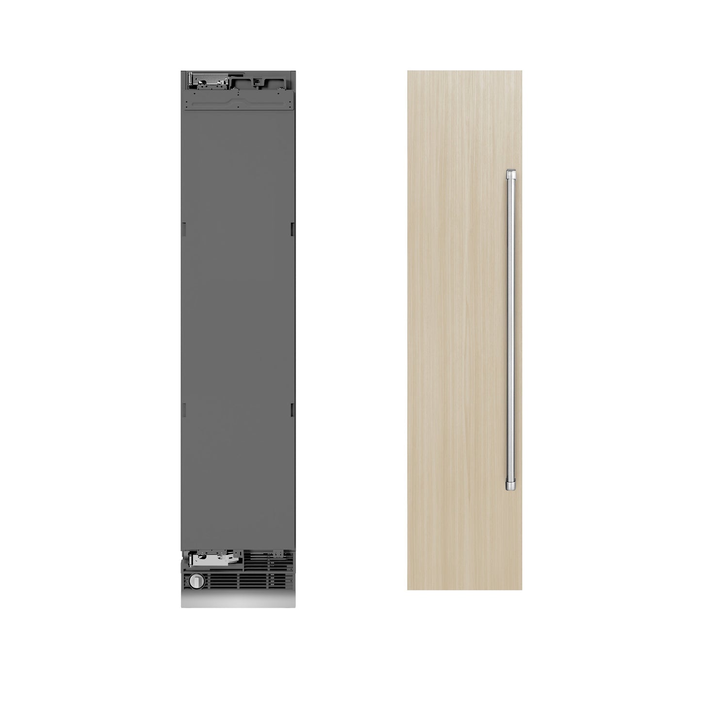 ZLINE 18 in. 8.6 cu. ft. Panel Ready Left Hinge Column Freezer with Graphite Gray Interior (RBCFVL-18)