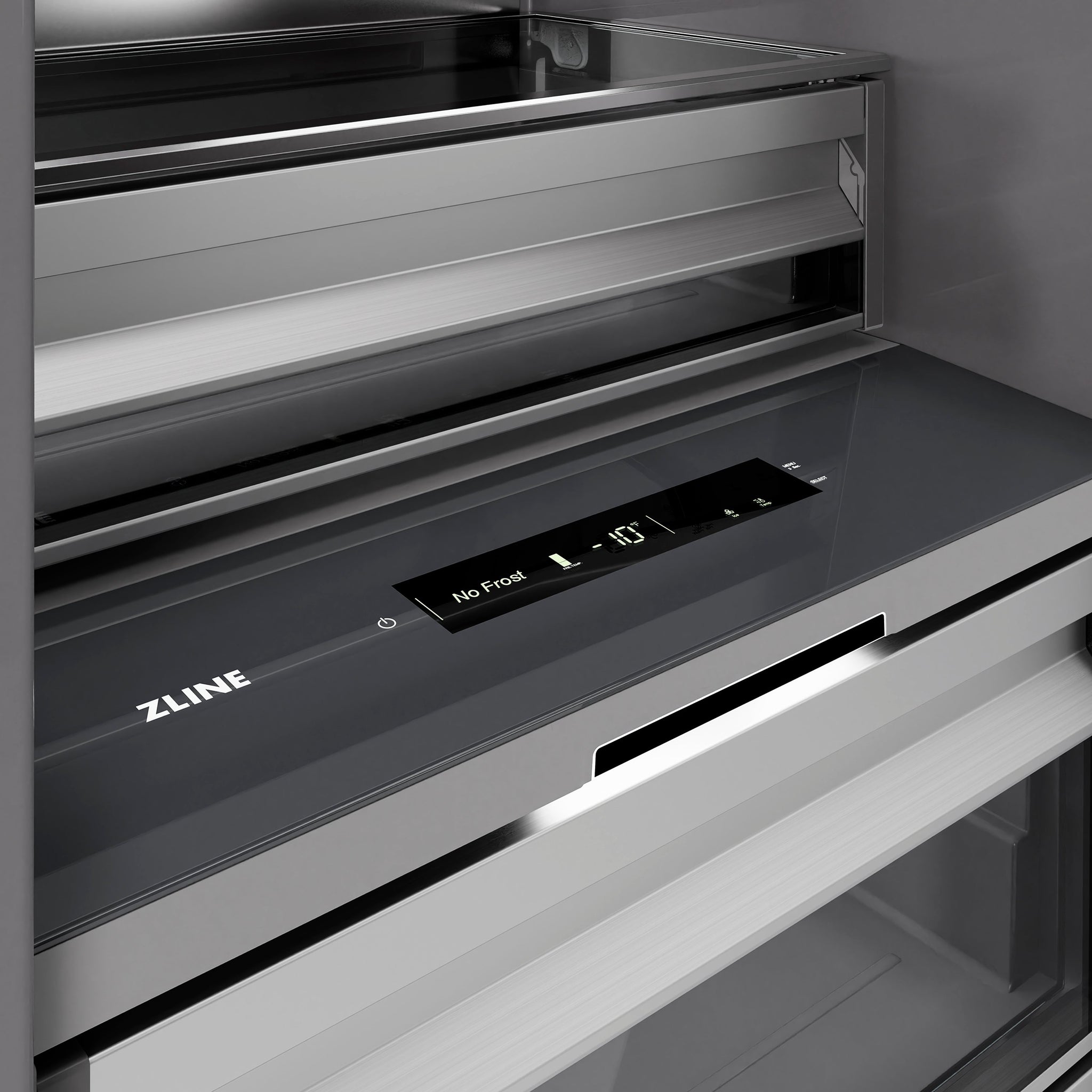 ZLINE Autograph Edition 18 in. 8.6 cu. ft. Panel Ready Left Hinge Column Freezer with Graphite Gray Interior and Champagne Bronze Accents (RBCFVLZ-18-CB)