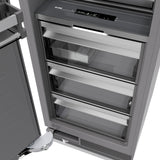 ZLINE Autograph Edition 18 in. 8.6 cu. ft. Panel Ready Left Hinge Column Freezer with Graphite Gray Interior and Polished Gold Accents (RBCFVLZ-18-G)