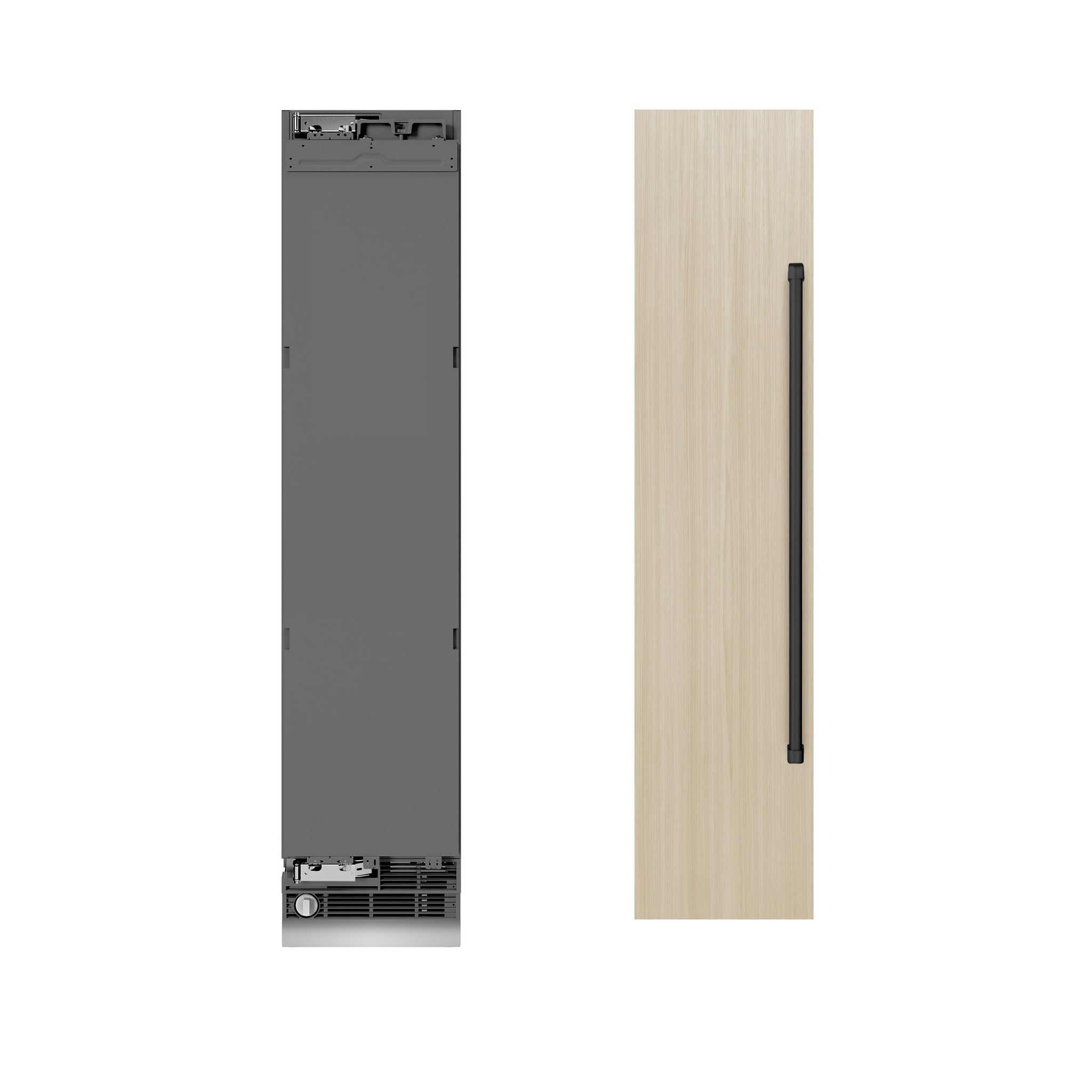 ZLINE Autograph Edition 18 in. 8.6 cu. ft. Panel Ready Left Hinge Column Freezer with Graphite Gray Interior and Matte Black Accents (RBCFVLZ-18-MB)