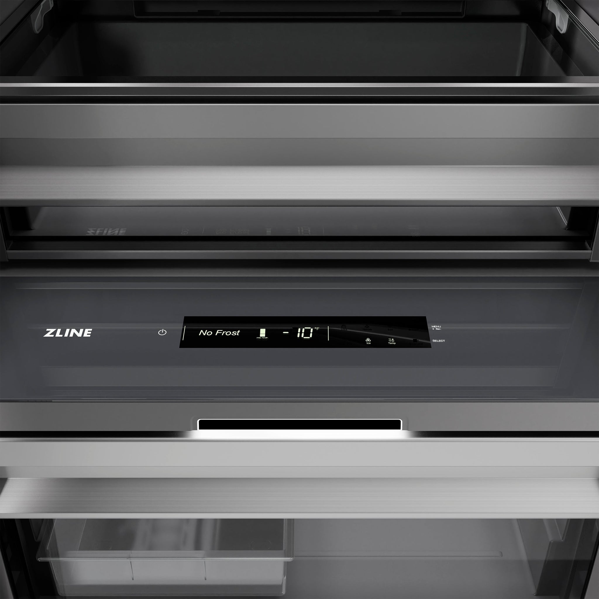 ZLINE Autograph Edition 18 in. 8.6 cu. ft. Panel Ready Right Hinge Column Freezer with Graphite Gray Interior and Matte Black Accents (RBCFVRZ-18-MB)