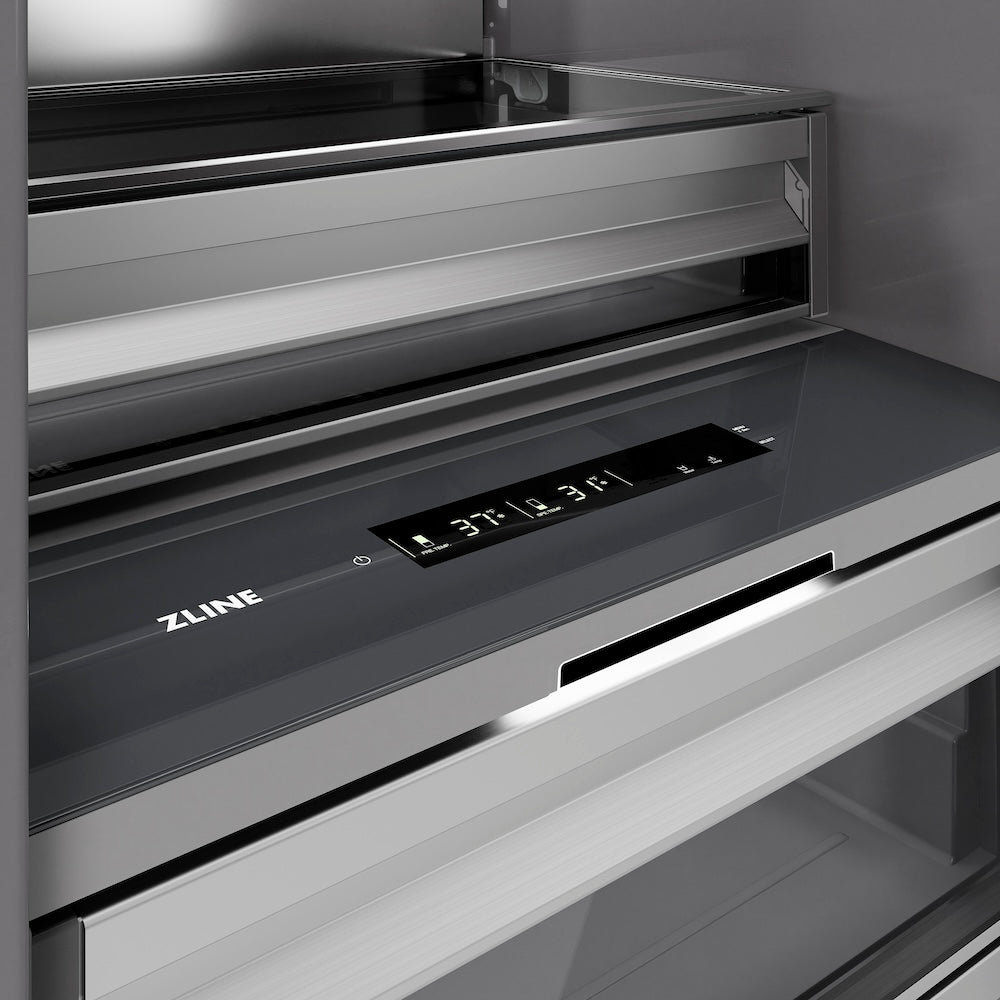 ZLINE Autograph Edition 30 in. 16.7 cu. ft. Panel Ready Column Refrigerator with Graphite Gray Interior and Champagne Bronze Accents (RBCRVZ-30-CB)