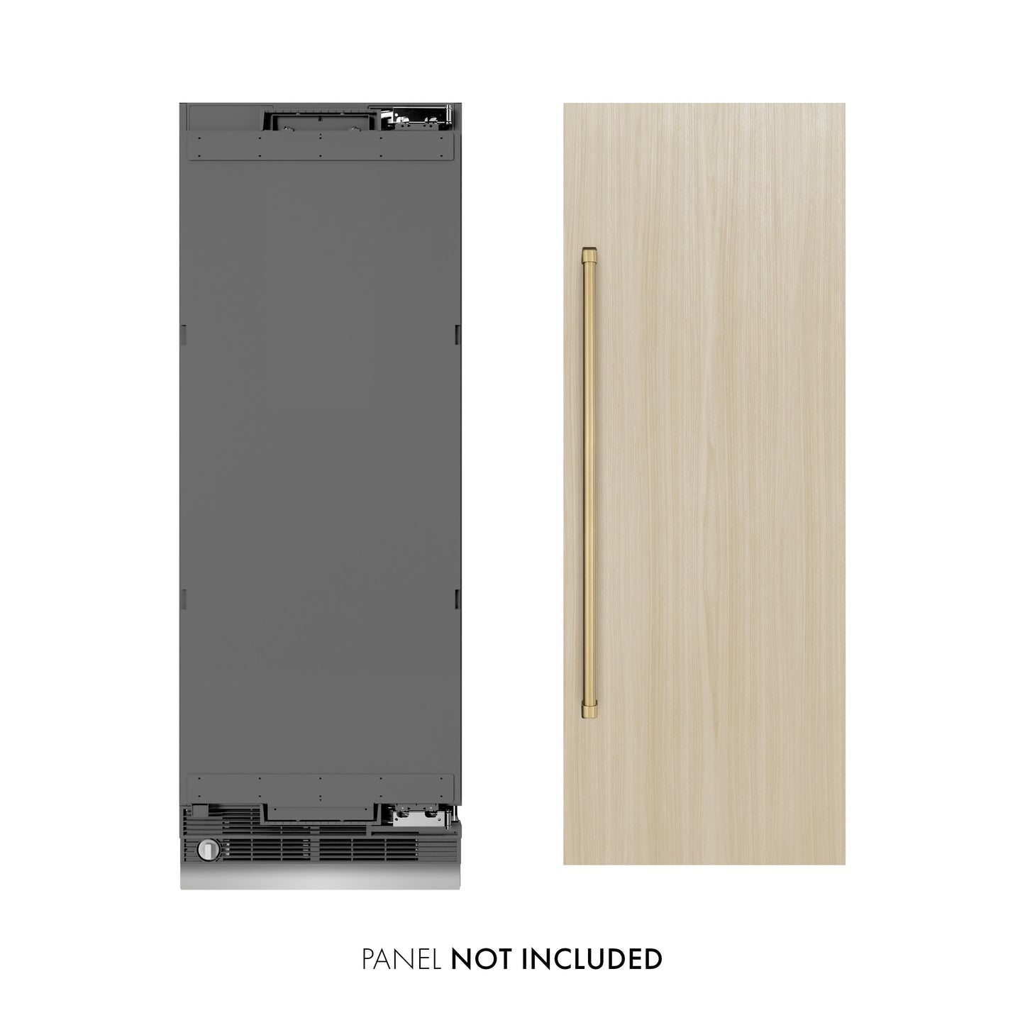 ZLINE Autograph Edition 24 in. 12.5 cu. ft. Panel Ready Column Refrigerator with Graphite Gray Interior and Champagne Bronze Accents (RBCRVZ-24-CB)