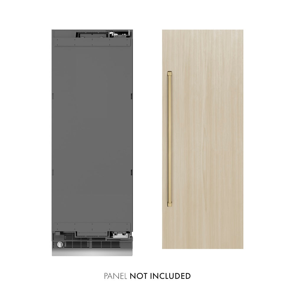 ZLINE Autograph Edition 30 in. 16.7 cu. ft. Panel Ready Column Refrigerator with Graphite Gray Interior and Champagne Bronze Accents (RBCRVZ-30-CB)