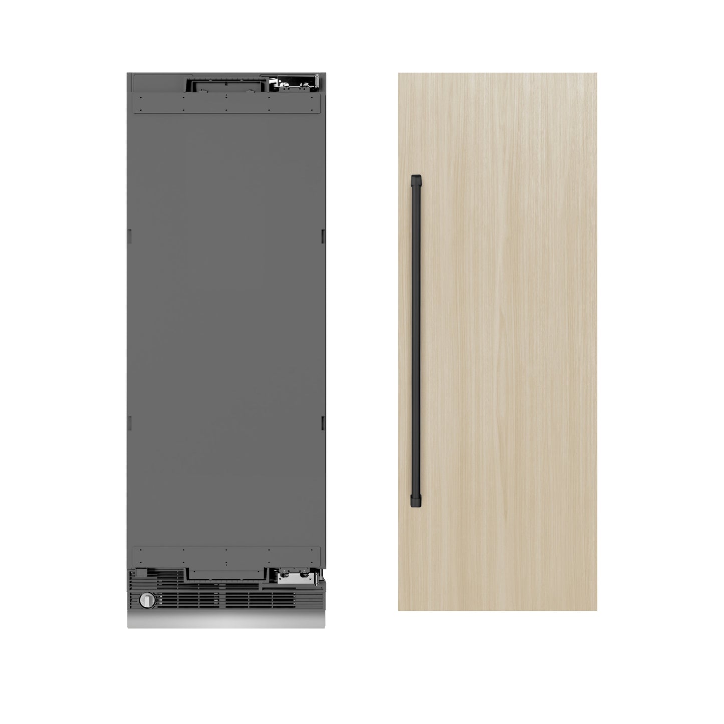 ZLINE Autograph Edition 24 in. 12.5 cu. ft. Panel Ready Column Refrigerator with Graphite Gray Interior and Matte Black Accents (RBCRVZ-24-MB)