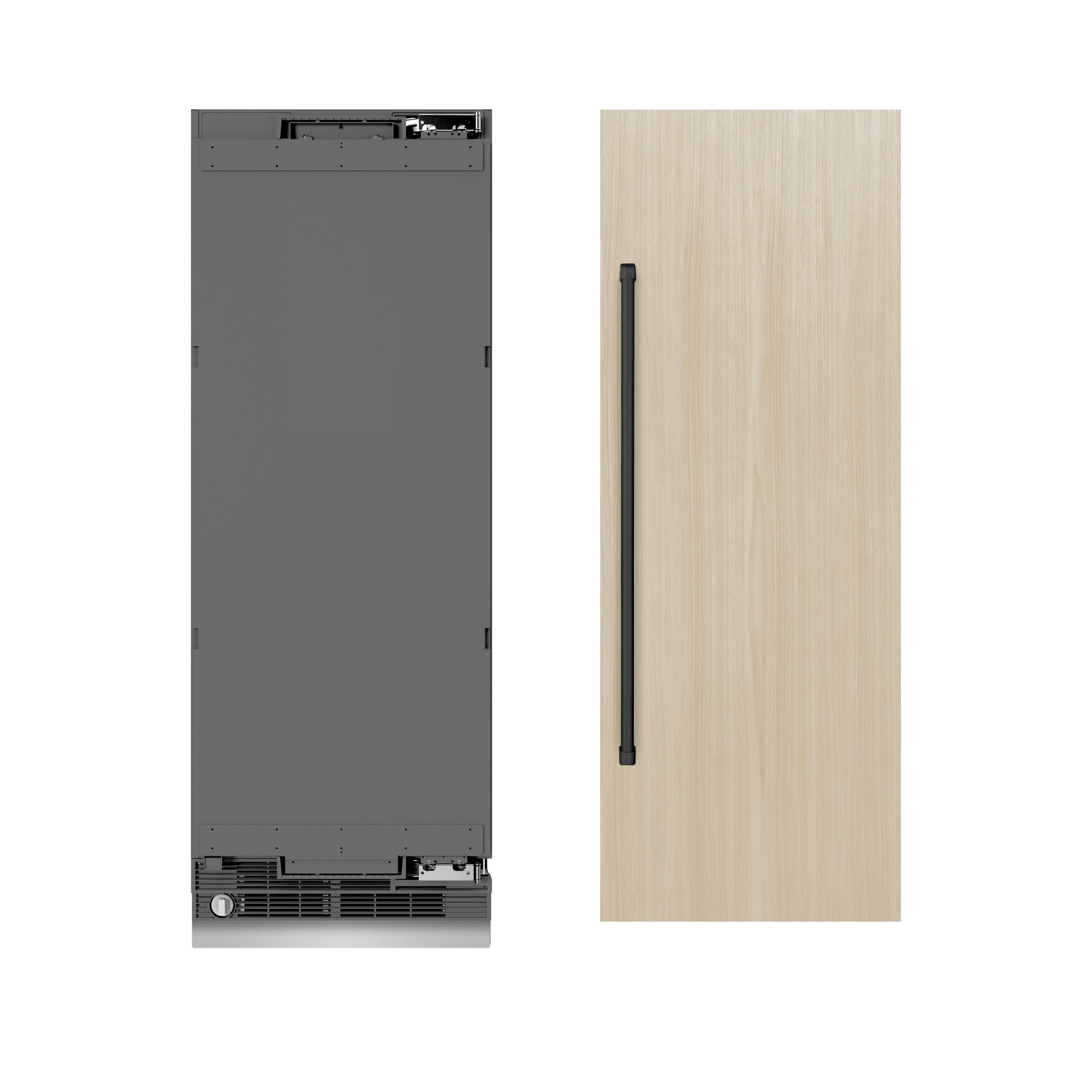 ZLINE Autograph Edition 24 in. 12.5 cu. ft. Panel Ready Column Refrigerator with Graphite Gray Interior and Matte Black Accents (RBCRVZ-24-MB)