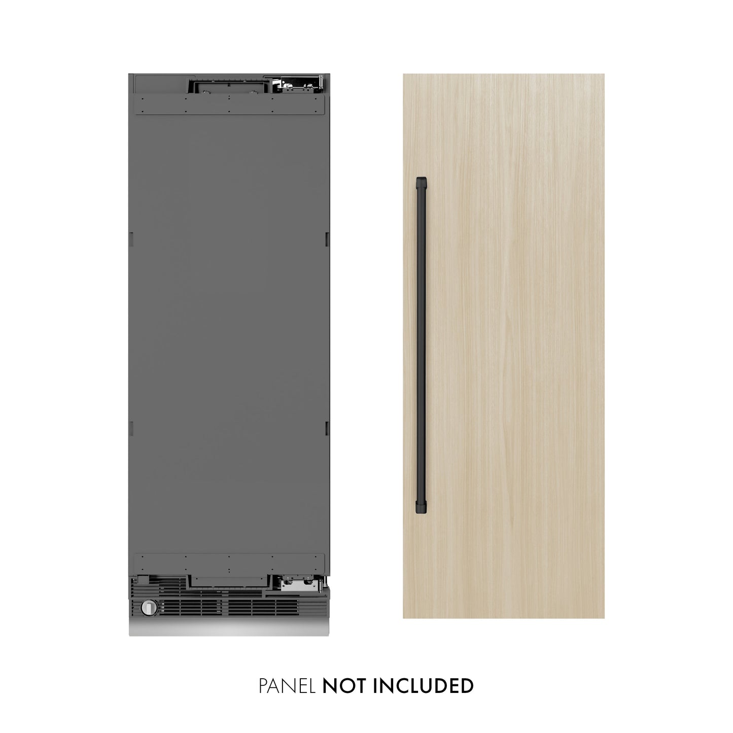 ZLINE Autograph Edition 24 in. 12.5 cu. ft. Panel Ready Column Refrigerator with Graphite Gray Interior and Matte Black Accents (RBCRVZ-24-MB)