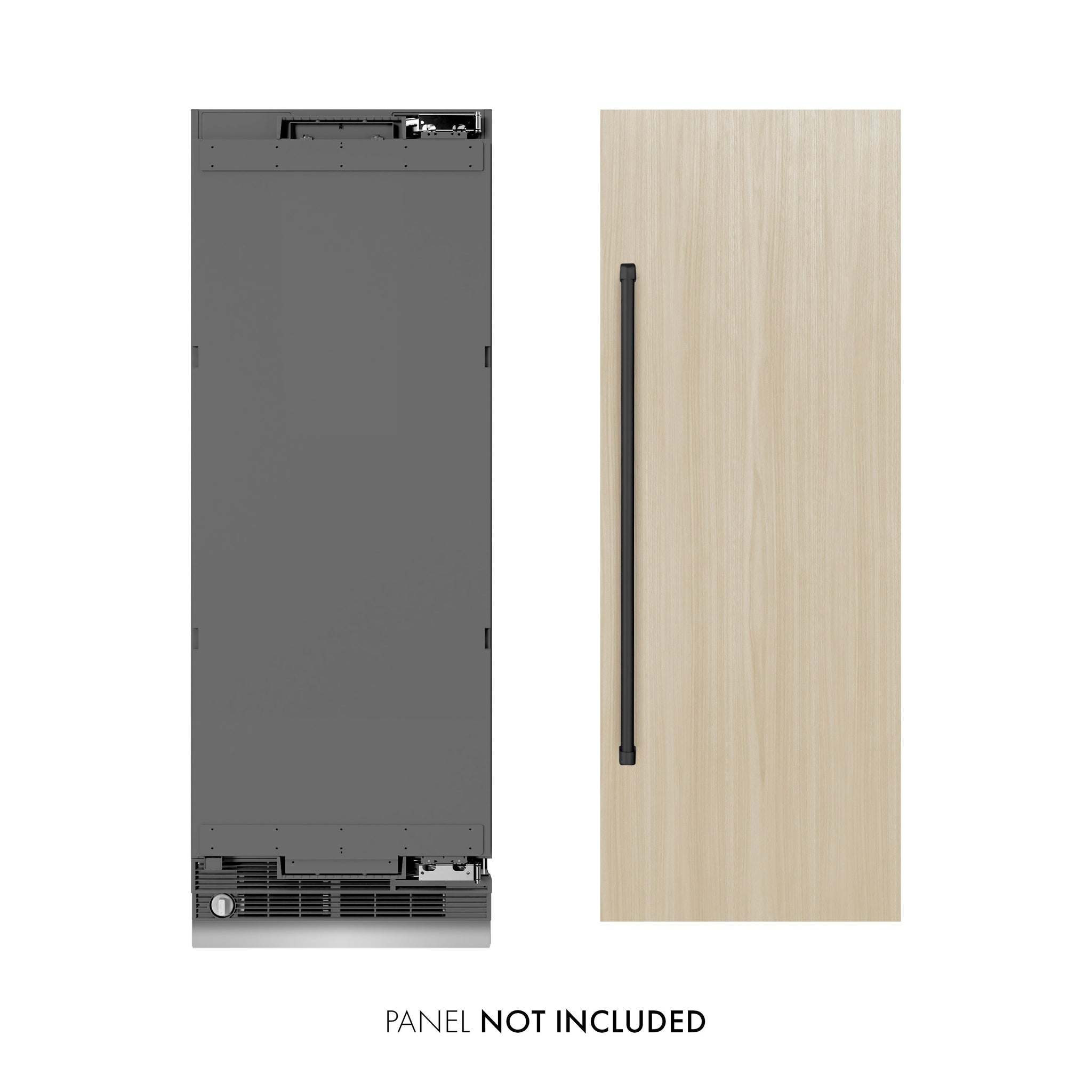 ZLINE Autograph Edition 24 in. 12.5 cu. ft. Panel Ready Column Refrigerator with Graphite Gray Interior and Matte Black Accents (RBCRVZ-24-MB)