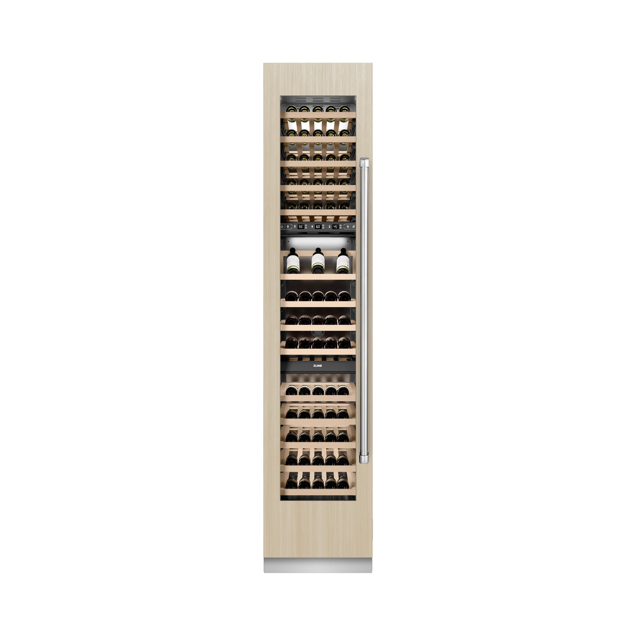 ZLINE 18 in. 9.0 cu. ft. Triple Zone 68 Bottle Panel Ready Left Hinge Column Wine Cooler (RBCWVL-18)