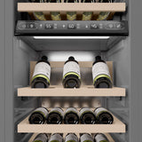 ZLINE Autograph Edition 18 in. 9.0 cu. ft. Triple Zone 68 Bottle Panel Ready Left Hinge Column Wine Cooler with Matte Black Accents (RBCWVLZ-18-MB)