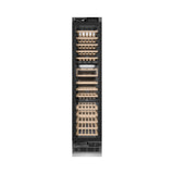 ZLINE Autograph Edition 18 in. 9.0 cu. ft. Triple Zone 68 Bottle Panel Ready Left Hinge Column Wine Cooler with Matte Black Accents (RBCWVLZ-18-MB)