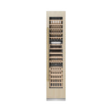 ZLINE Autograph Edition 18 in. 9.0 cu. ft. Triple Zone 68 Bottle Panel Ready Right Hinge Column Wine Cooler with Champagne Bronze Accents (RBCWVRZ-18-CB)