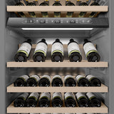 ZLINE Autograph Edition 24 in. 12.4 cu. ft. Triple Zone 100 Bottle Panel Ready Column Wine Cooler with Champagne Bronze Accents (RBCWVZ-24-CB)