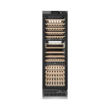 ZLINE Autograph Edition 24 in. 12.4 cu. ft. Triple Zone 100 Bottle Panel Ready Column Wine Cooler with Matte Black Accents (RBCWVZ-24-MB)