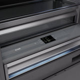 ZLINE 72 in. 39.6 cu. ft. Panel Ready French Door Built-In Bottom Freezer Refrigerator with Water Dispensers and Ice Makers with Graphite Gray Interior (GRBIT-72)