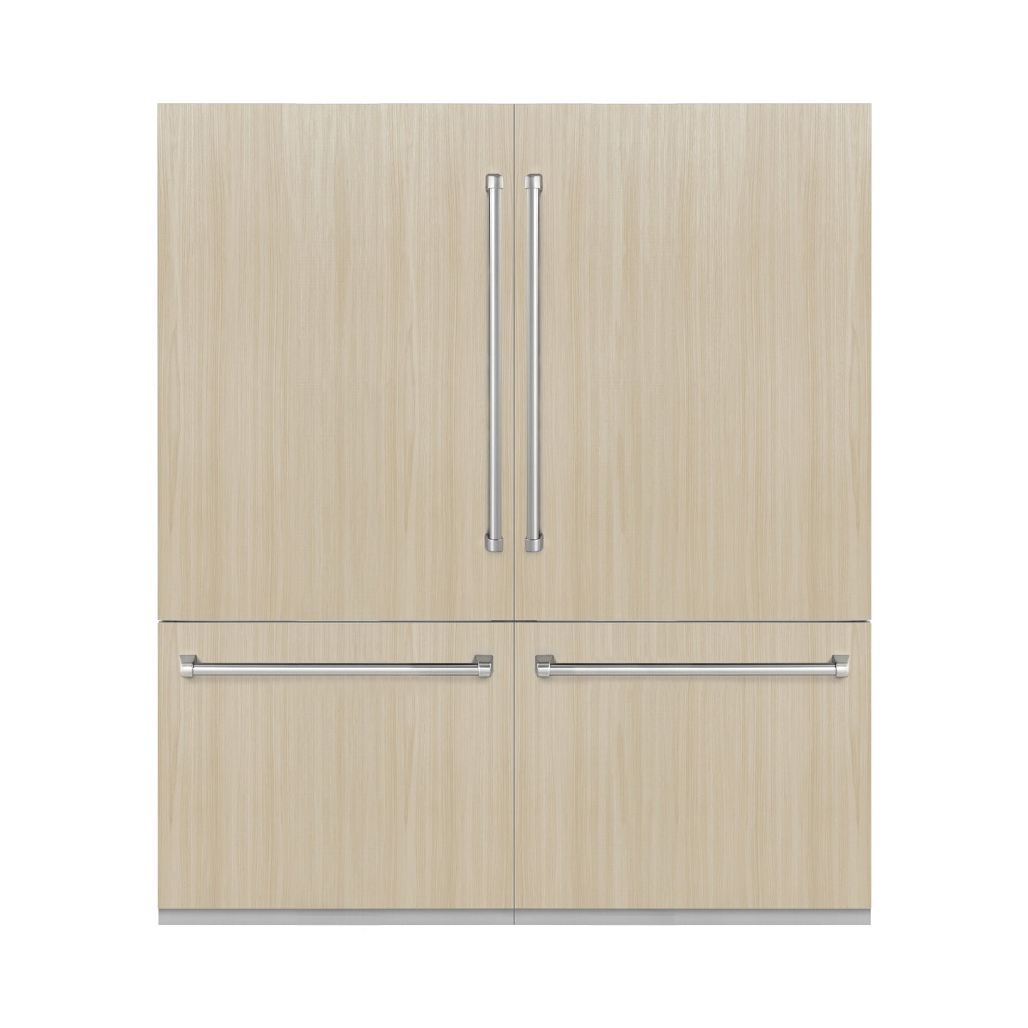 ZLINE 72 in. 39.6 cu. ft. Panel Ready French Door Built-In Bottom Freezer Refrigerator with Water Dispensers and Ice Makers with Graphite Gray Interior (GRBIT-72)