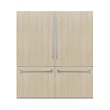 ZLINE 72 in. 39.6 cu. ft. Panel Ready French Door Built-In Bottom Freezer Refrigerator with Water Dispensers and Ice Makers with Graphite Gray Interior (GRBIT-72)