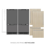 ZLINE 72 in. 39.6 cu. ft. Panel Ready French Door Built-In Bottom Freezer Refrigerator with Water Dispensers and Ice Makers with Graphite Gray Interior (GRBIT-72)