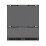 ZLINE Autograph Edition 72 in. 39.6 cu. ft. Panel Ready French Door Built-In Bottom Freezer Refrigerator with Water Dispensers and Ice Makers with Graphite Gray Interior and Champagne Bronze Accents (GRBITZ-72-CB)