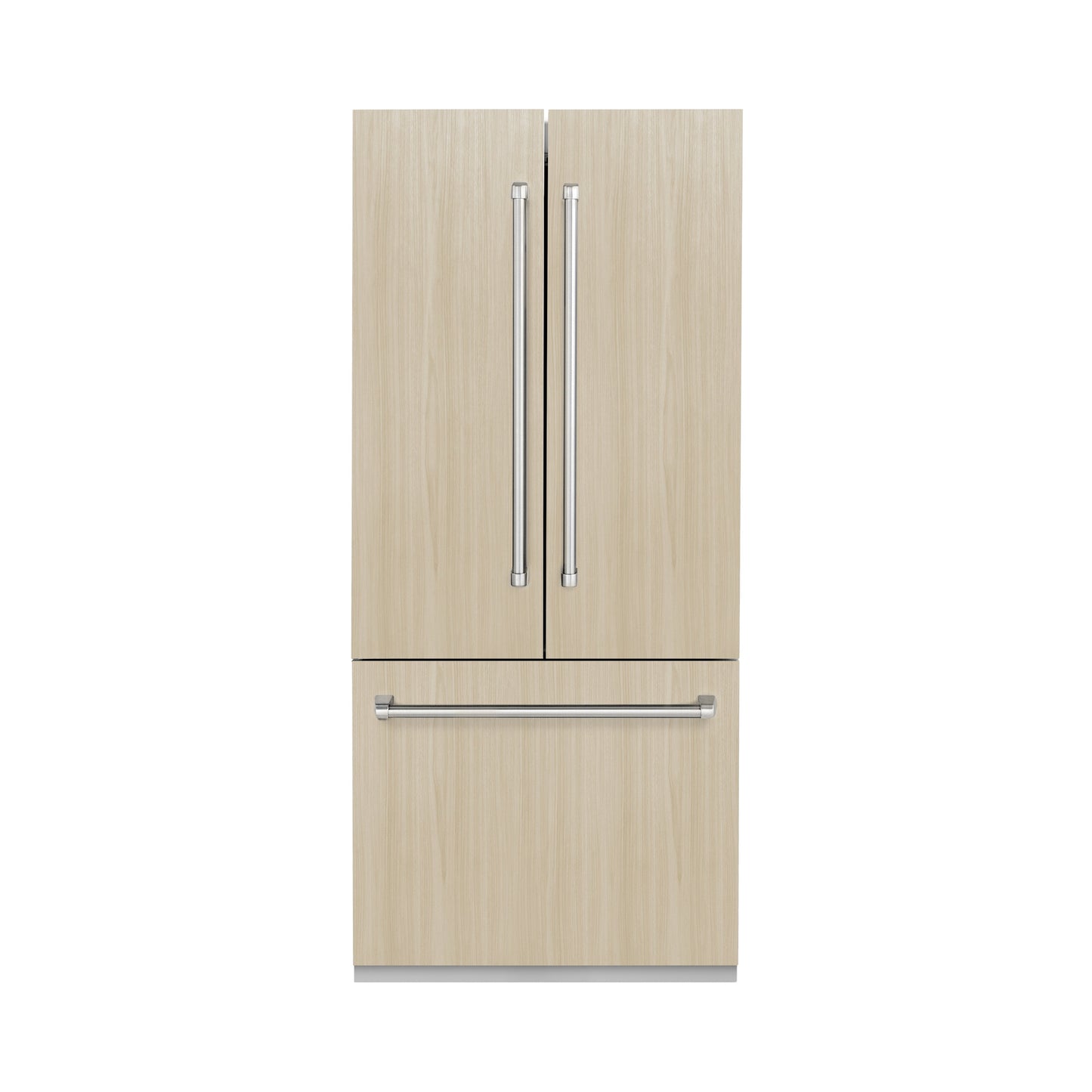 ZLINE 36 in. 19.6 cu. ft. Panel Ready French Door Built-In Bottom Freezer Refrigerator with Water Dispenser and Ice Maker with Graphite Gray Interior (GRBIV-36)