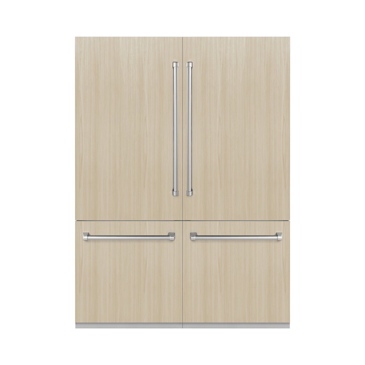 ZLINE 60 in. 32.2 cu. ft. Panel Ready French Door Built-In Bottom Freezer Refrigerator with Water Dispensers and Ice Makers with Graphite Gray Interior (GRBIV-60)