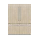 ZLINE 60 in. 32.2 cu. ft. Panel Ready French Door Built-In Bottom Freezer Refrigerator with Water Dispensers and Ice Makers with Graphite Gray Interior (GRBIV-60)