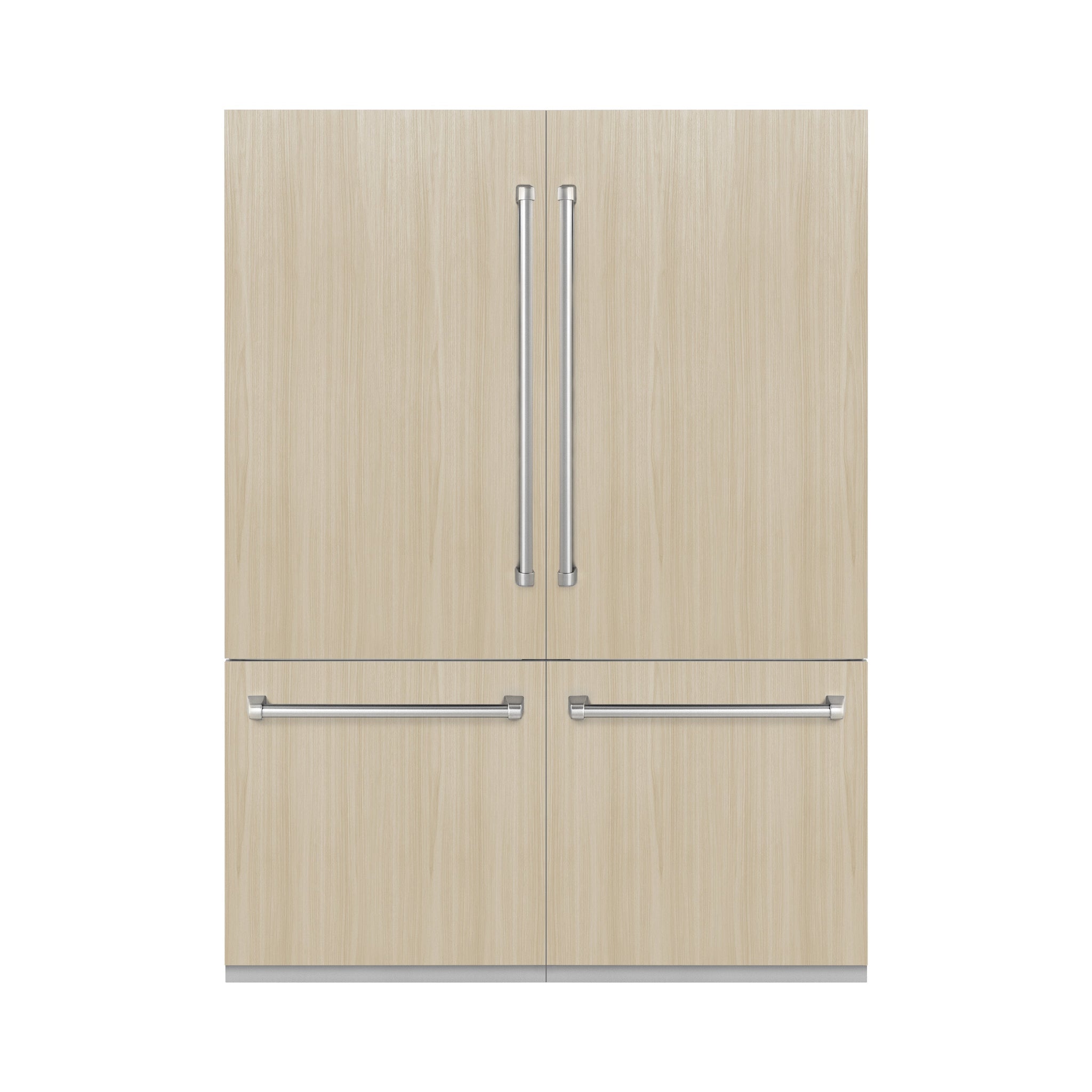 ZLINE 60 in. 32.2 cu. ft. Panel Ready French Door Built-In Bottom Freezer Refrigerator with Water Dispensers and Ice Makers with Graphite Gray Interior (GRBIV-60)