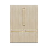 ZLINE Autograph Edition 60 in. 32.2 cu. ft. Panel Ready French Door Built-In Bottom Freezer Refrigerator with Water Dispenser and Ice Maker with Graphite Gray Interior and Champagne Bronze Accents (GRBIVZ-60-CB)