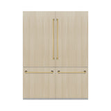 ZLINE Autograph Edition 60 in. 32.2 cu. ft. Panel Ready French Door Built-In Bottom Freezer Refrigerator with Water Dispenser and Ice Maker with Graphite Gray Interior and Polished Gold Accents (GRBIVZ-60-G)