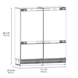 ZLINE Autograph Edition 72 in. 39.6 cu. ft. Panel Ready French Door Built-In Bottom Freezer Refrigerator with Water Dispensers and Ice Makers and Champagne Bronze Accents (RBITZ-72-CB)