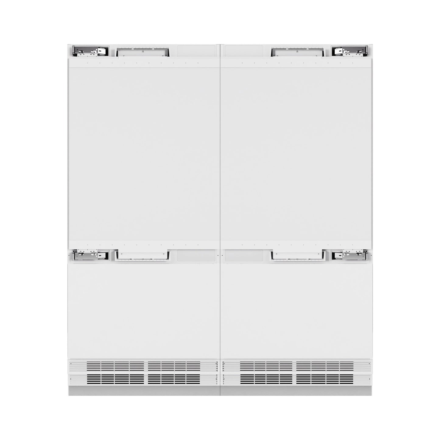 ZLINE Autograph Edition 72 in. 39.6 cu. ft. Panel Ready French Door Built-In Bottom Freezer Refrigerator with Water Dispensers and Ice Makers and Champagne Bronze Accents (RBITZ-72-CB)