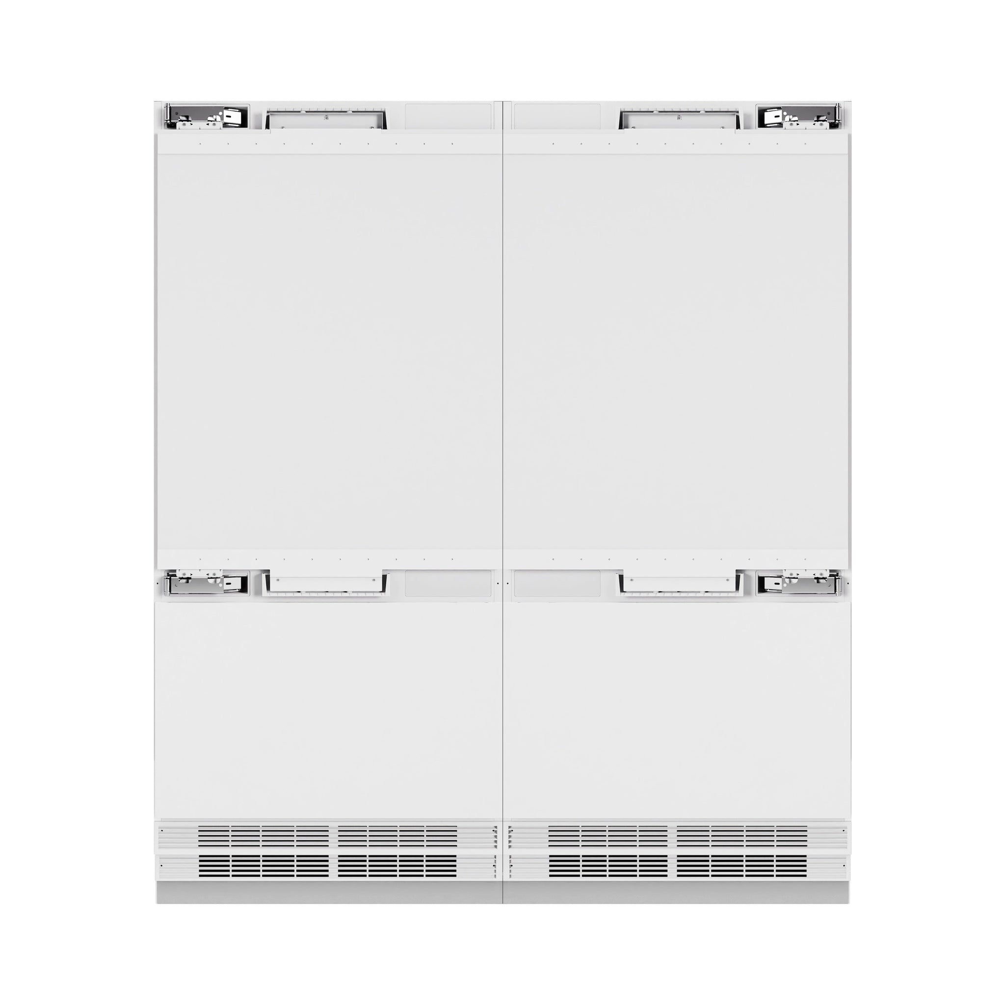 ZLINE Autograph Edition 72 in. 39.6 cu. ft. Panel Ready French Door Built-In Bottom Freezer Refrigerator with Water Dispensers and Ice Makers and Champagne Bronze Accents (RBITZ-72-CB)